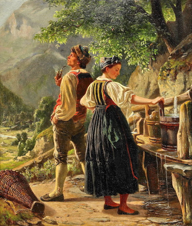 The Lovers Quarrel by Joseph Schex, 1864